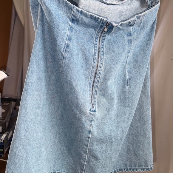 Free People “Travi” Blue Backless Halter Dress Size XL NWT boho denim halter - Picture 7 of 11